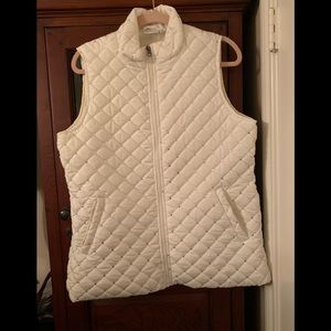 Cute zip front white with sequins vest jacket